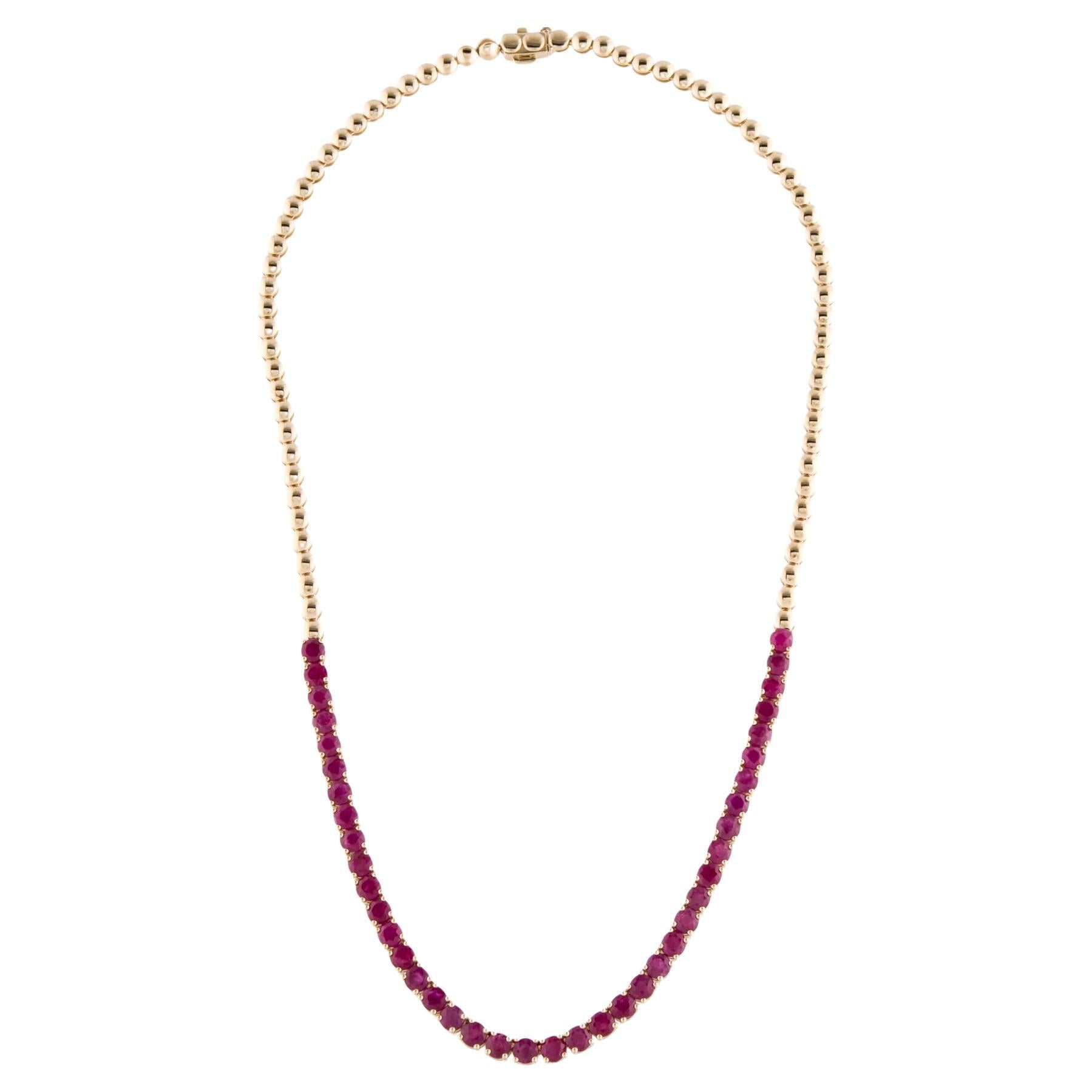 14K Ruby Chain Necklace 15.92ctw - Luxurious Jewelry Piece for Timeless Elegance For Sale