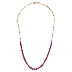 14K Ruby Chain Necklace 15.92ctw - Luxurious Jewelry Piece for Timeless Elegance