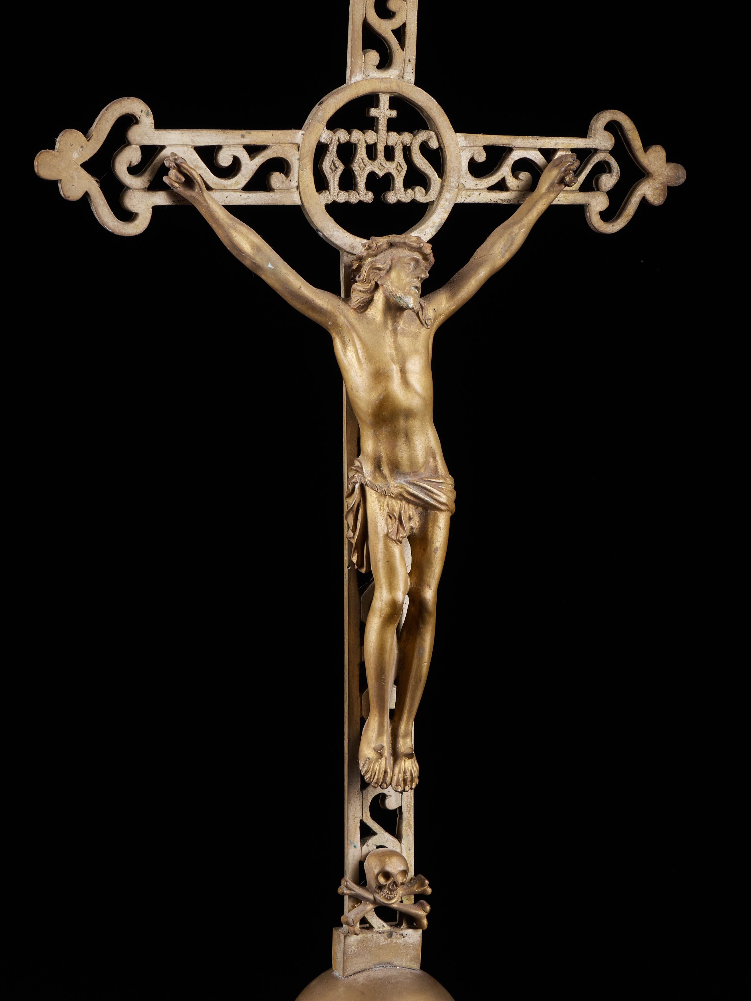 Passion of the Christ Statue with Skull Made of Copper Alloy 2