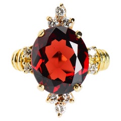 Passion Pending: Vintage Estate 18 Karat Garnet and Diamond Ring