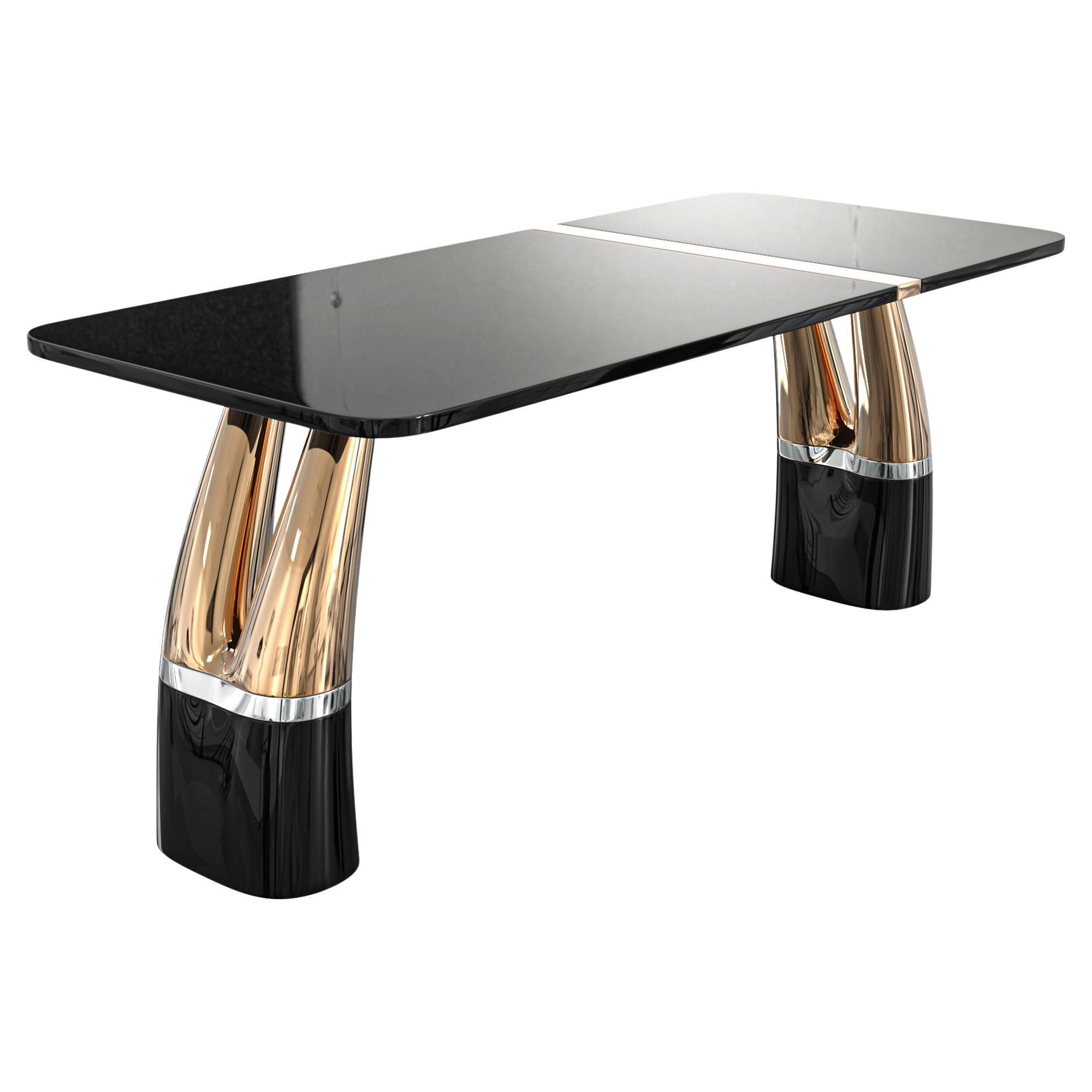 "Passione" Coffee Table With Bronze, Handcrafted, Istanbul For Sale