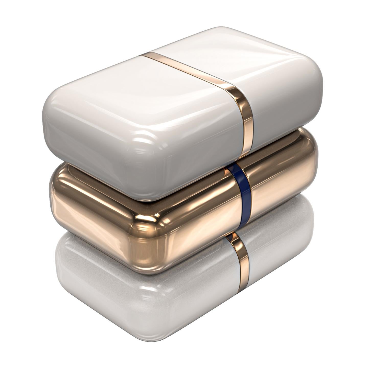 Beistelltisch „Passione“ aus Bronze und Edelstahl, handgefertigt, Istanbul im Angebot 1