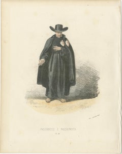 Passioniste - 1862 Hand-Colored Lithograph of a Passionist Monk