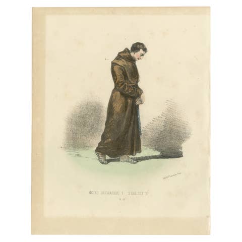 Passioniste - 1862 Litho of a Passionist Monk embodying Humility and Simplicity