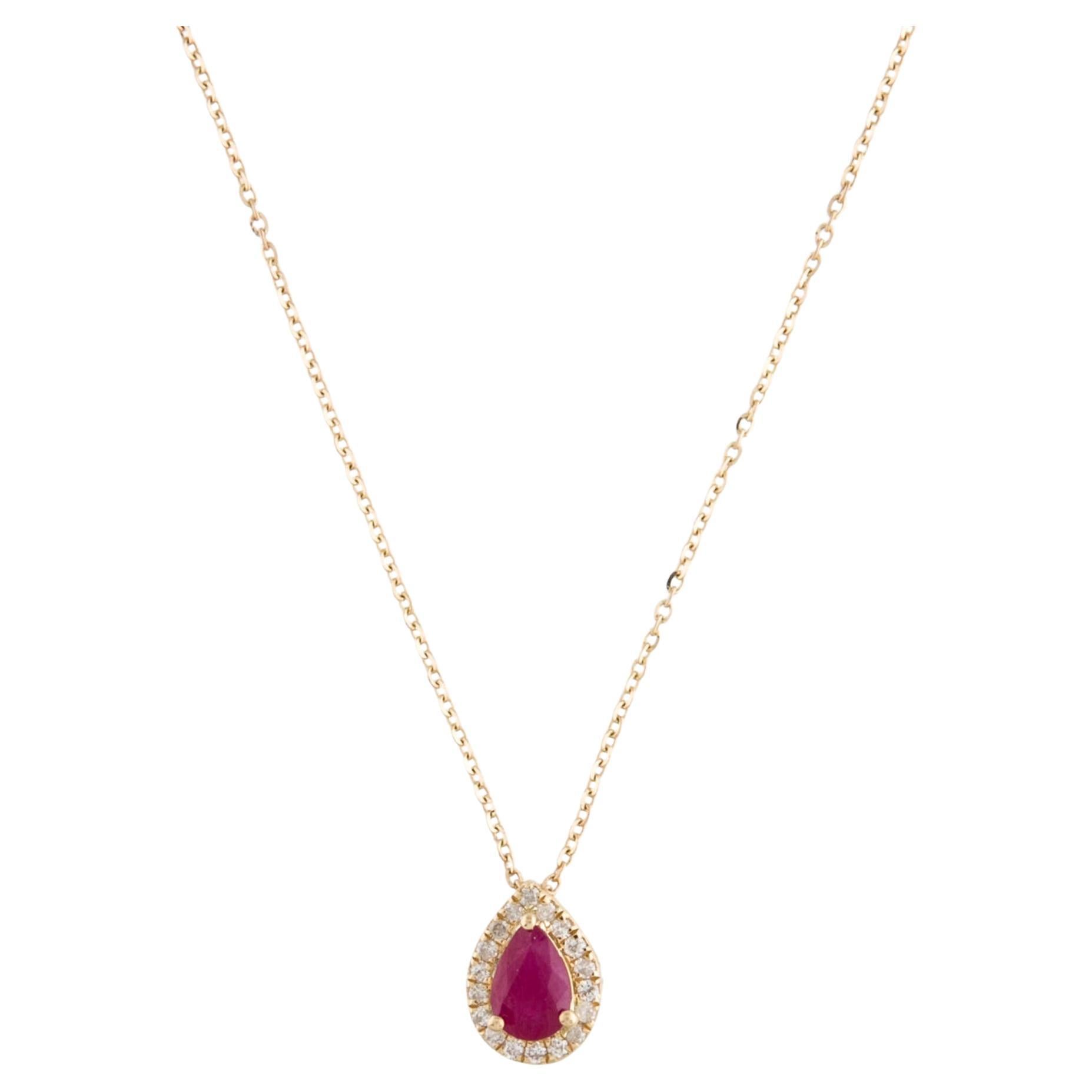 14K Ruby & Diamond Pendant Necklace  Luxurious & Timeless Gemstone Jewelry