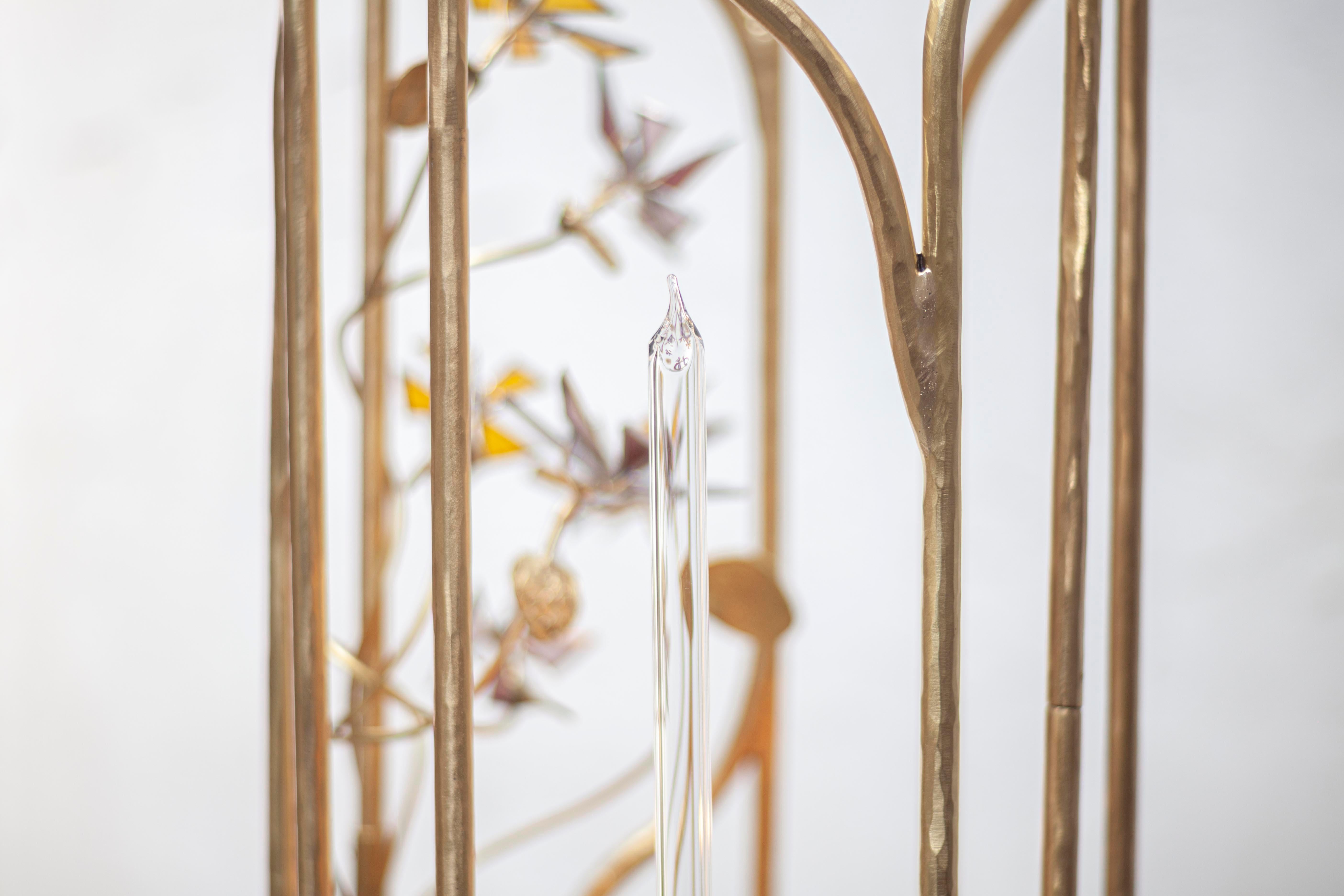 Lampadaire contemporain en laiton doré et marbre inspiré des Médicis par Morghen Studio en vente 4