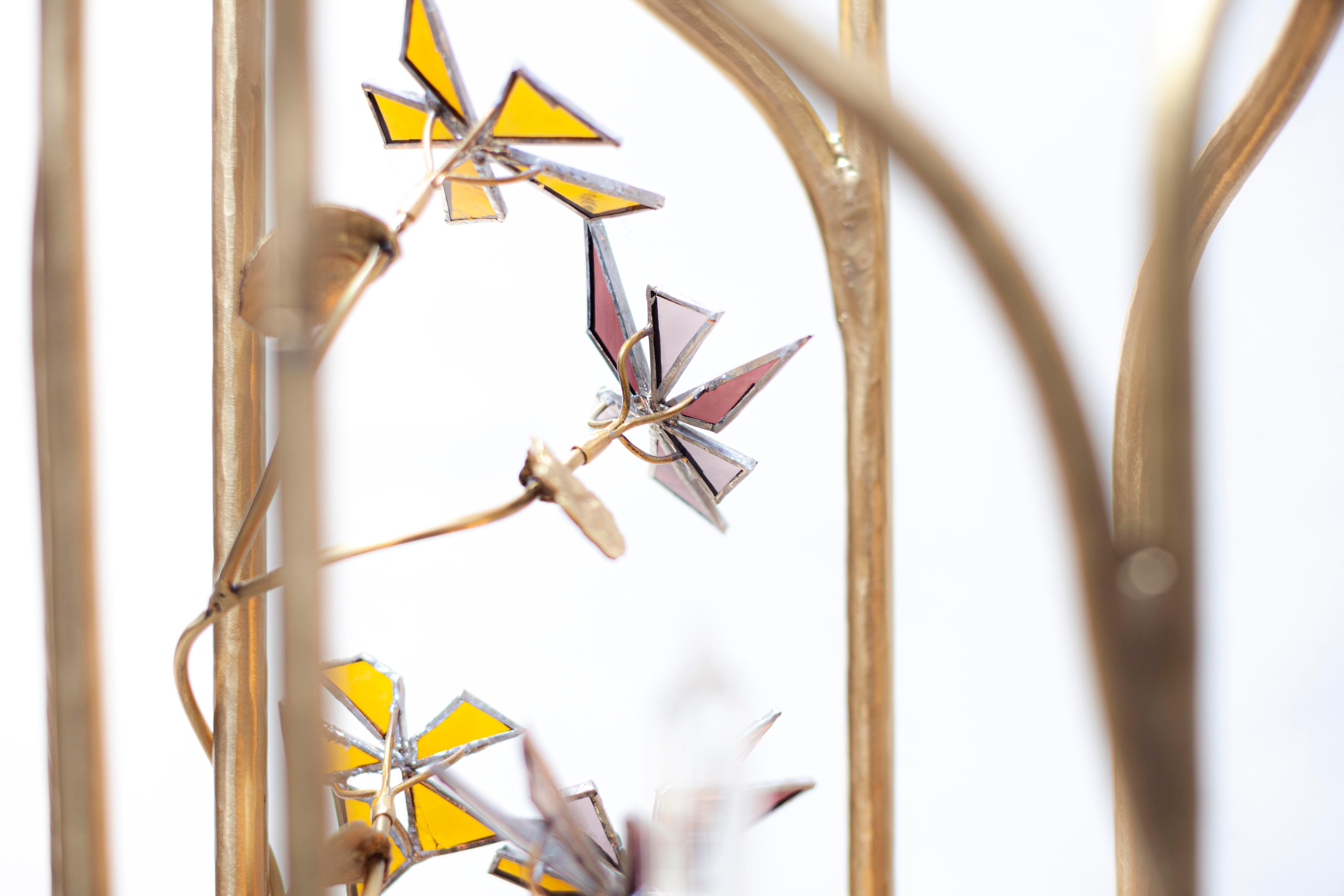 Lampadaire contemporain en laiton doré et marbre inspiré des Médicis par Morghen Studio en vente 6