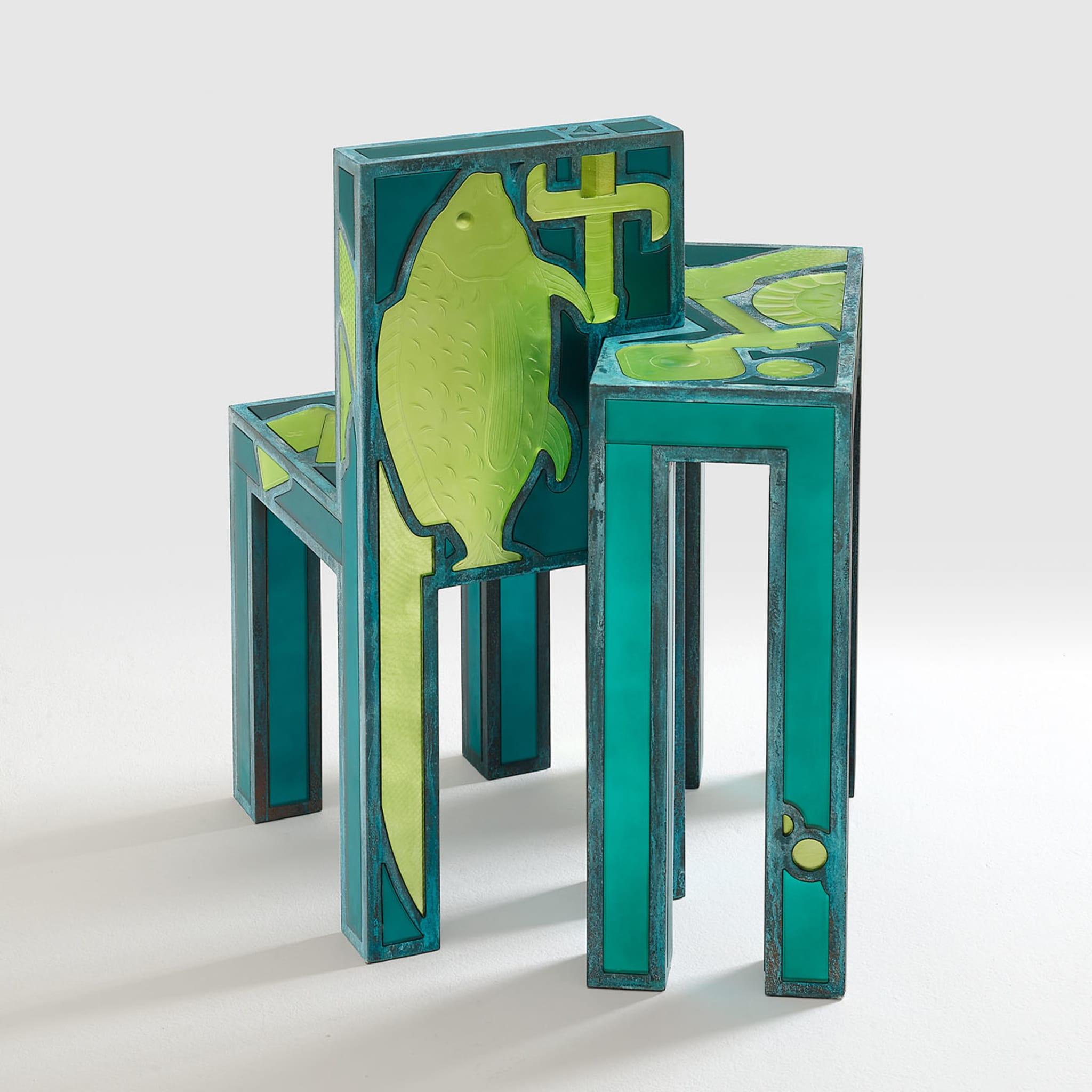 Contemporary Past Green Chair By Leo De Carlo For Sale
