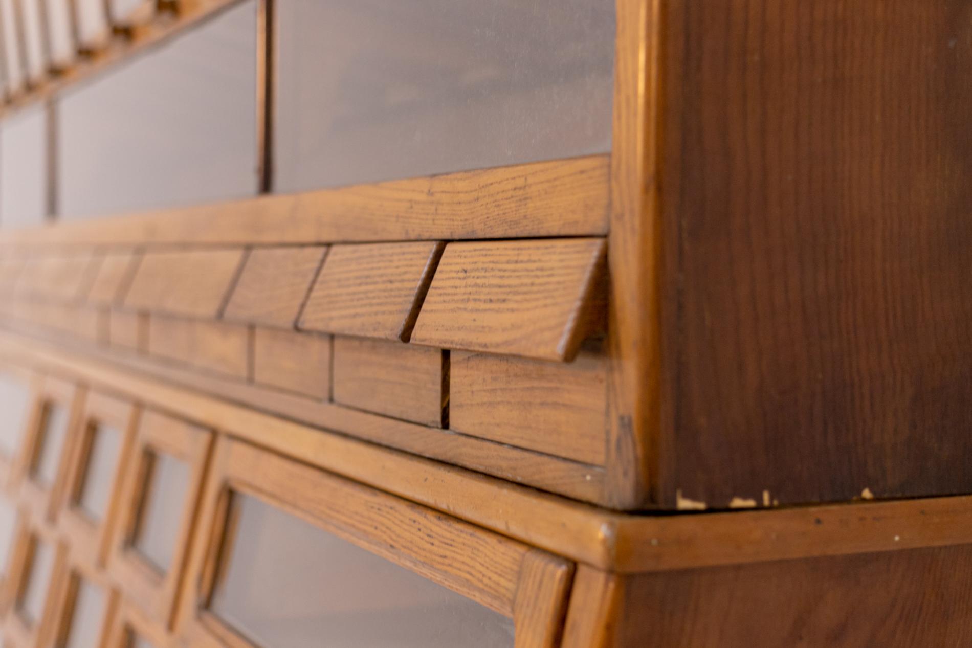 Mid-Century Modern Pasta Pantry Cabinet for Grocery Store in Wood and Glass