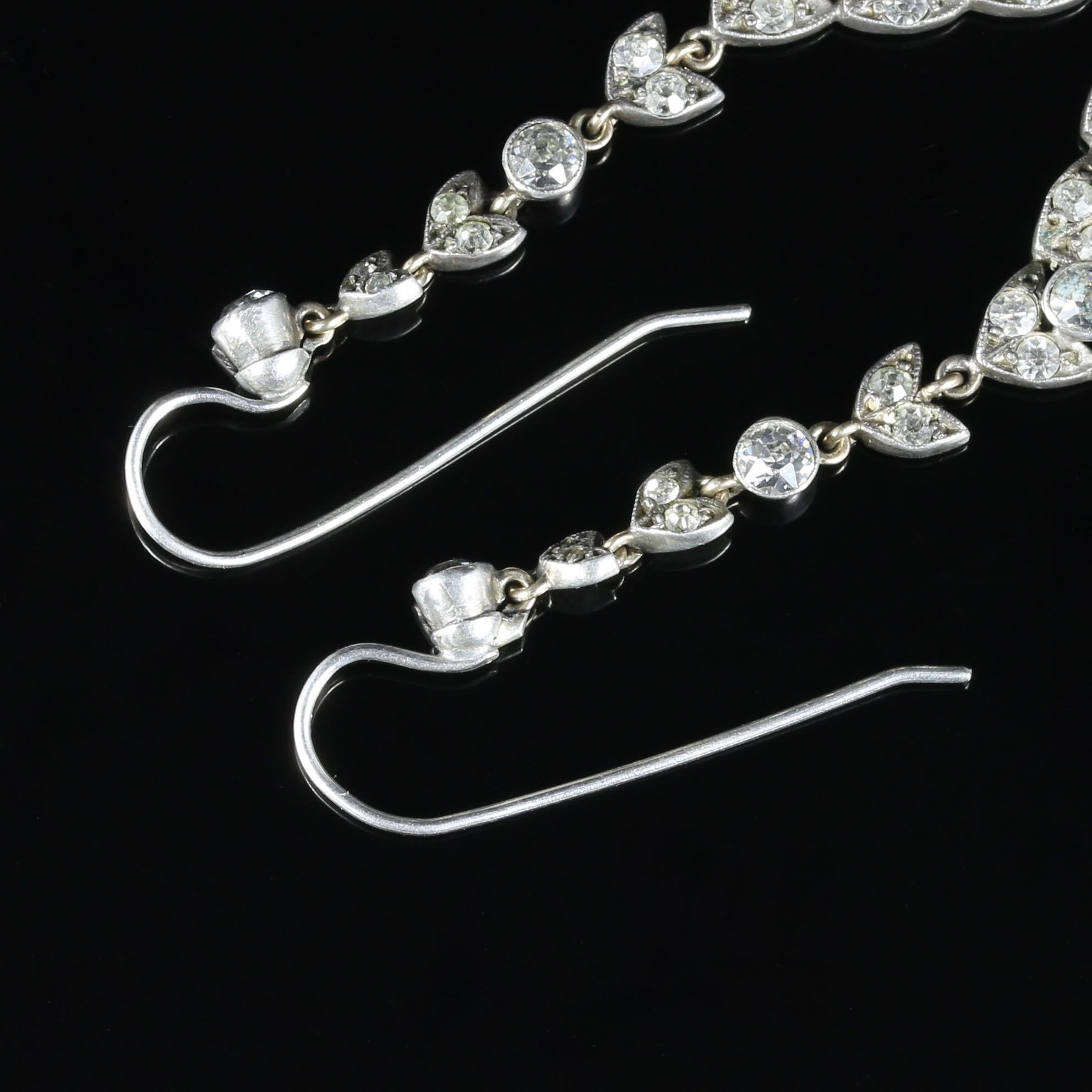 Paste Earrings Long Silver In Excellent Condition In Lancaster, Lancashire