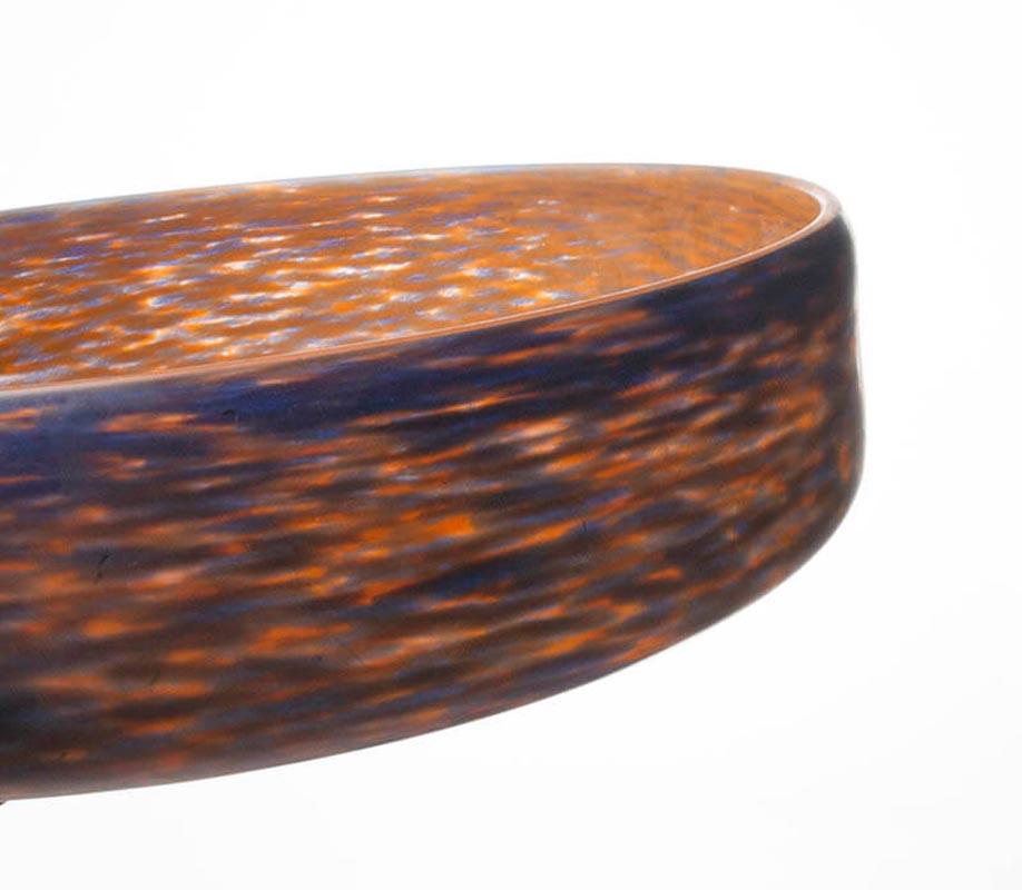 Bol rond en verre pâteté de Delatte Nancy, France, 1930 3