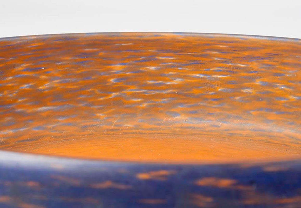 Moulage Bol rond en verre pâteté de Delatte Nancy, France, 1930