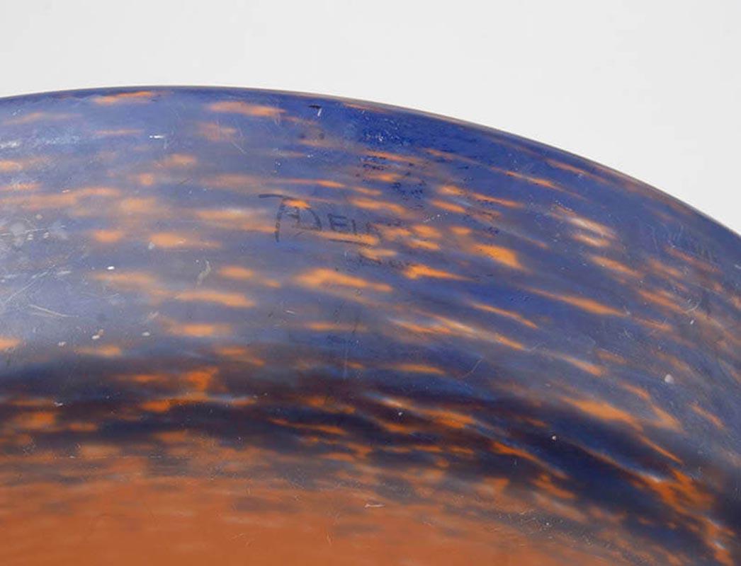 Verre Bol rond en verre pâteté de Delatte Nancy, France, 1930