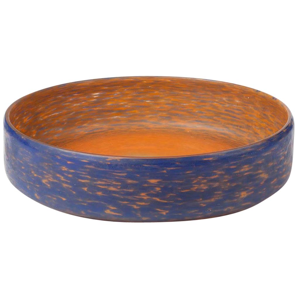 Bol rond en verre pâtet�é de Delatte Nancy, France, 1930