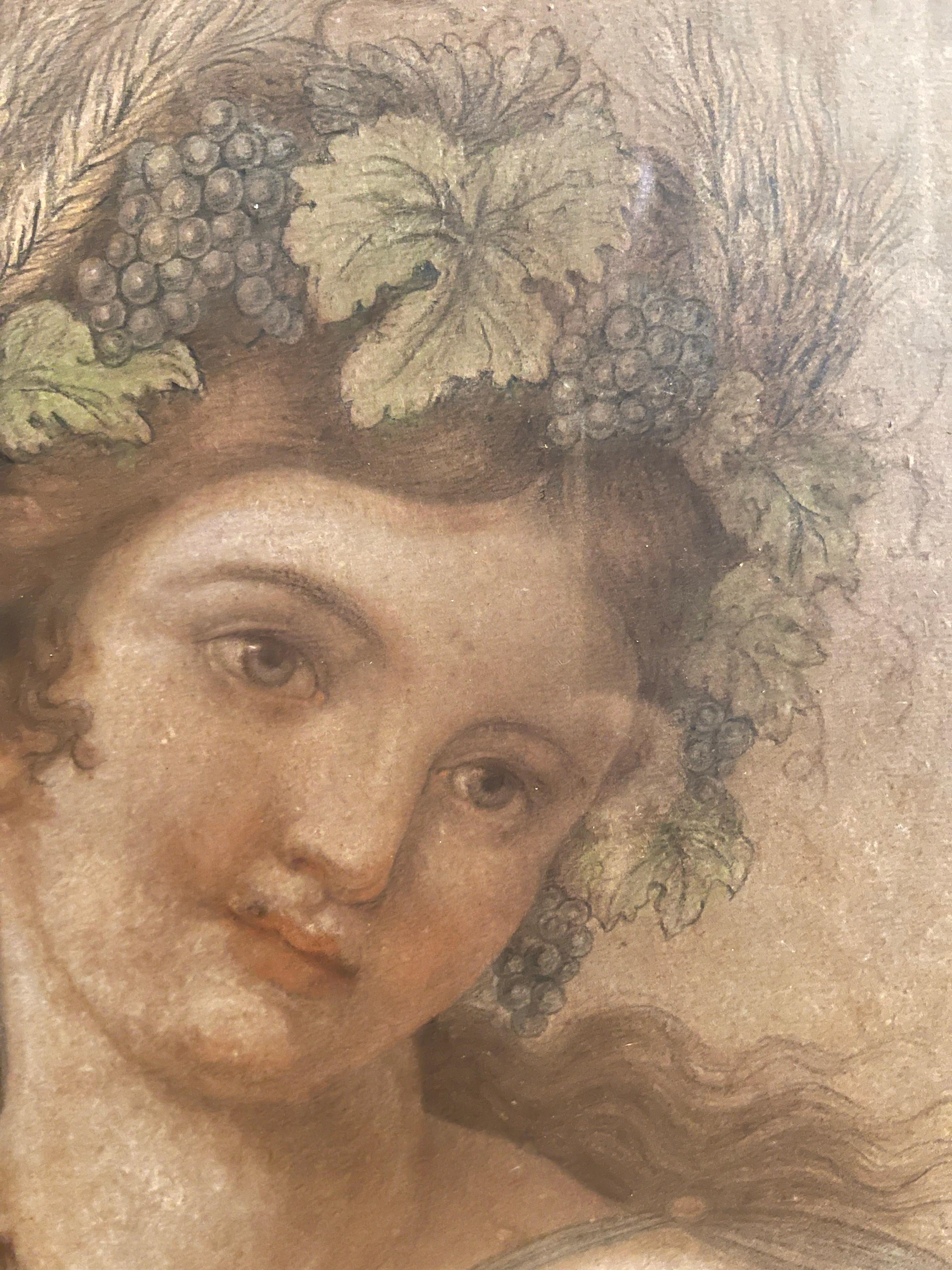 French Pastel 18th Century Venus of the Grape Harvest France For Sale