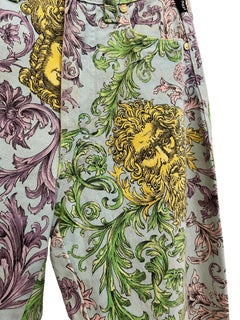 Pastel 1990's Vintage Gianni Versace Baroque Rococo High Waisted Jeans