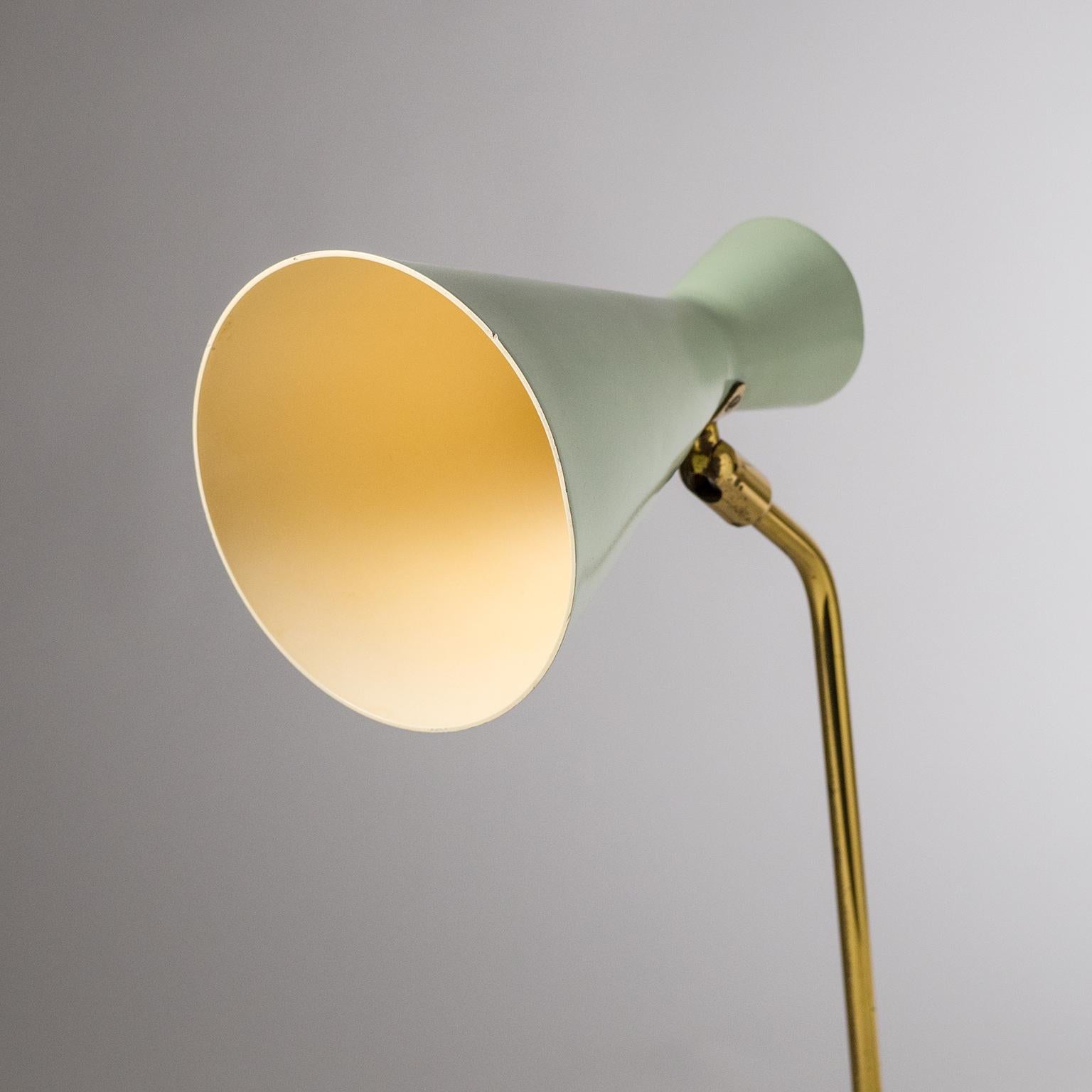 Pastel and Brass Table Lamp by BAG Turgi, 1950s 2