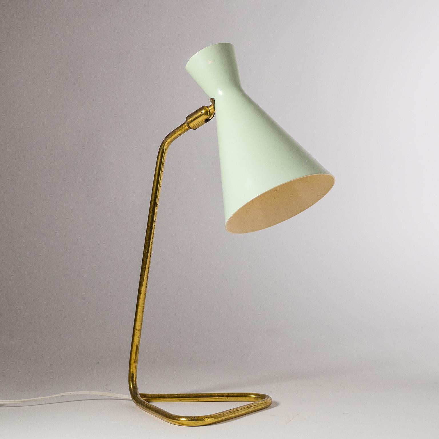 Pastel and Brass Table Lamp by BAG Turgi, 1950s 4
