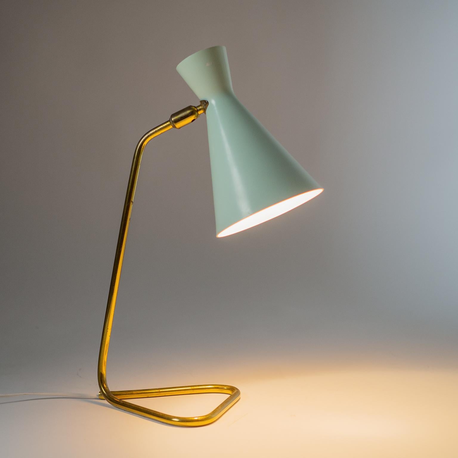 Pastel and Brass Table Lamp by BAG Turgi, 1950s 5