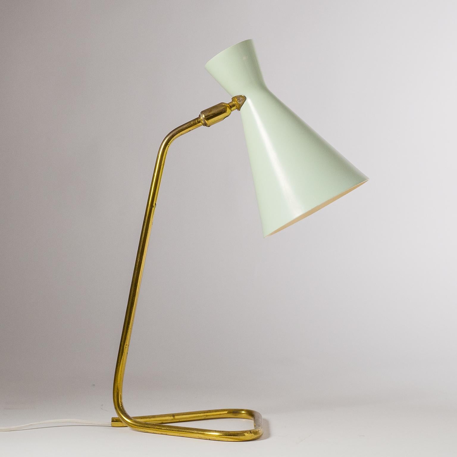 Lacquered Pastel and Brass Table Lamp by BAG Turgi, 1950s