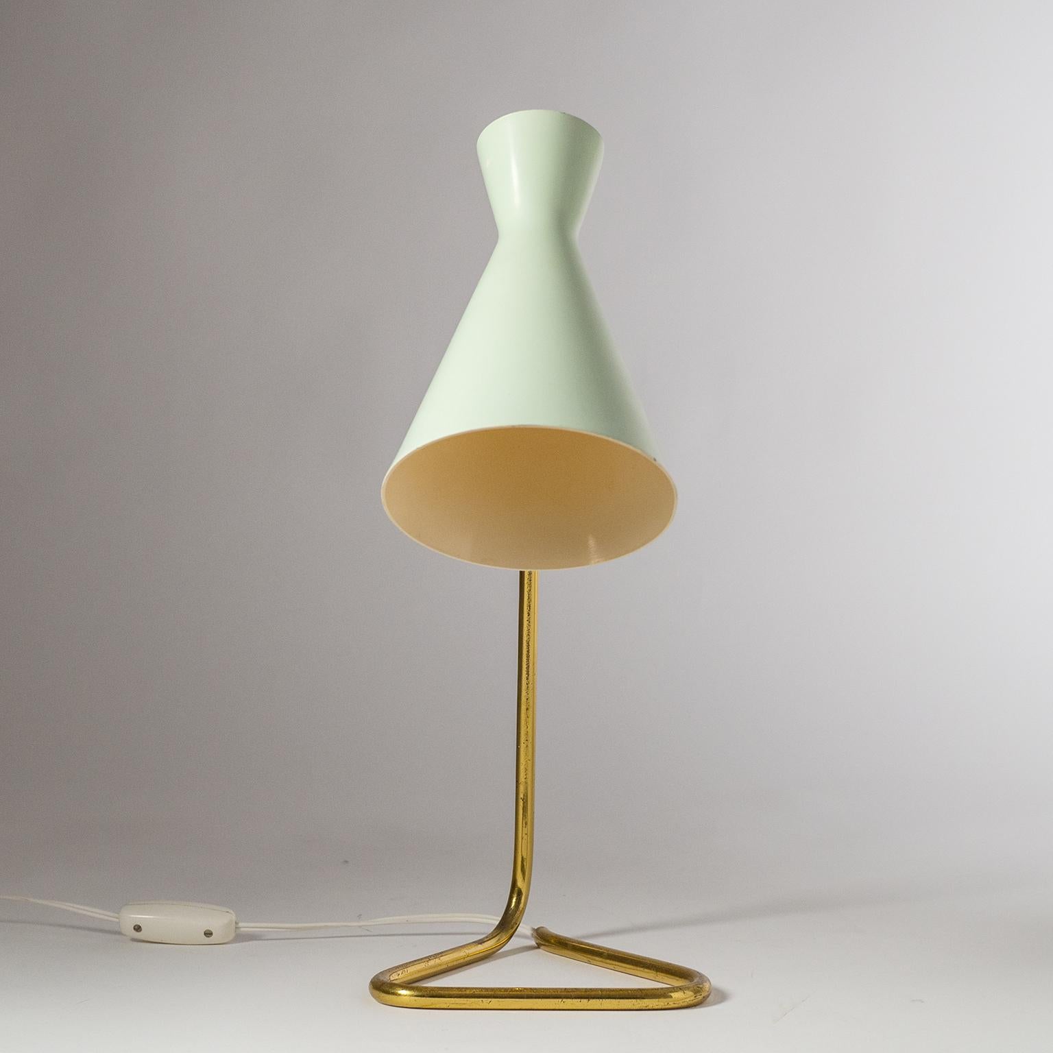 Pastel and Brass Table Lamp by BAG Turgi, 1950s In Good Condition In Vienna, AT
