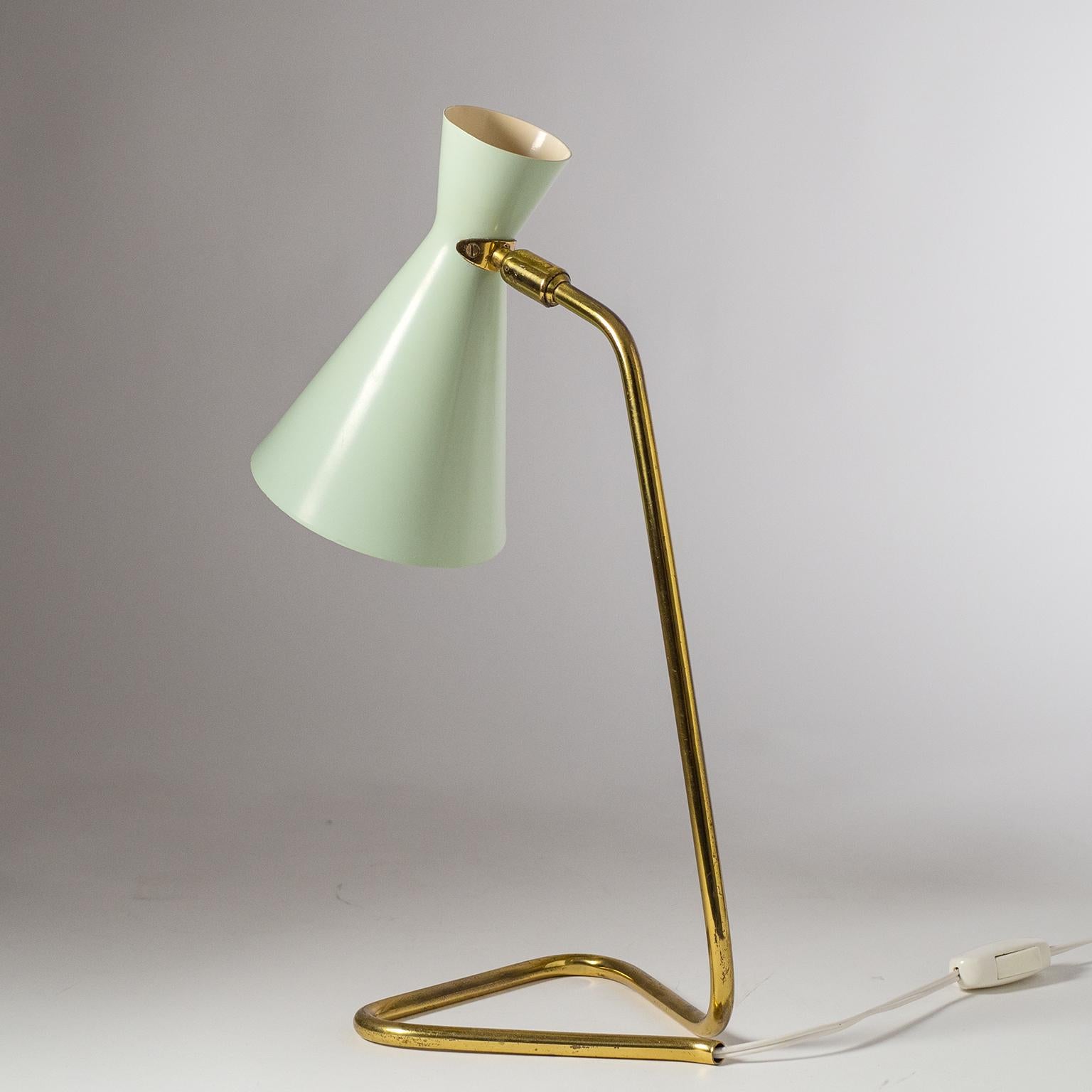 Mid-20th Century Pastel and Brass Table Lamp by BAG Turgi, 1950s