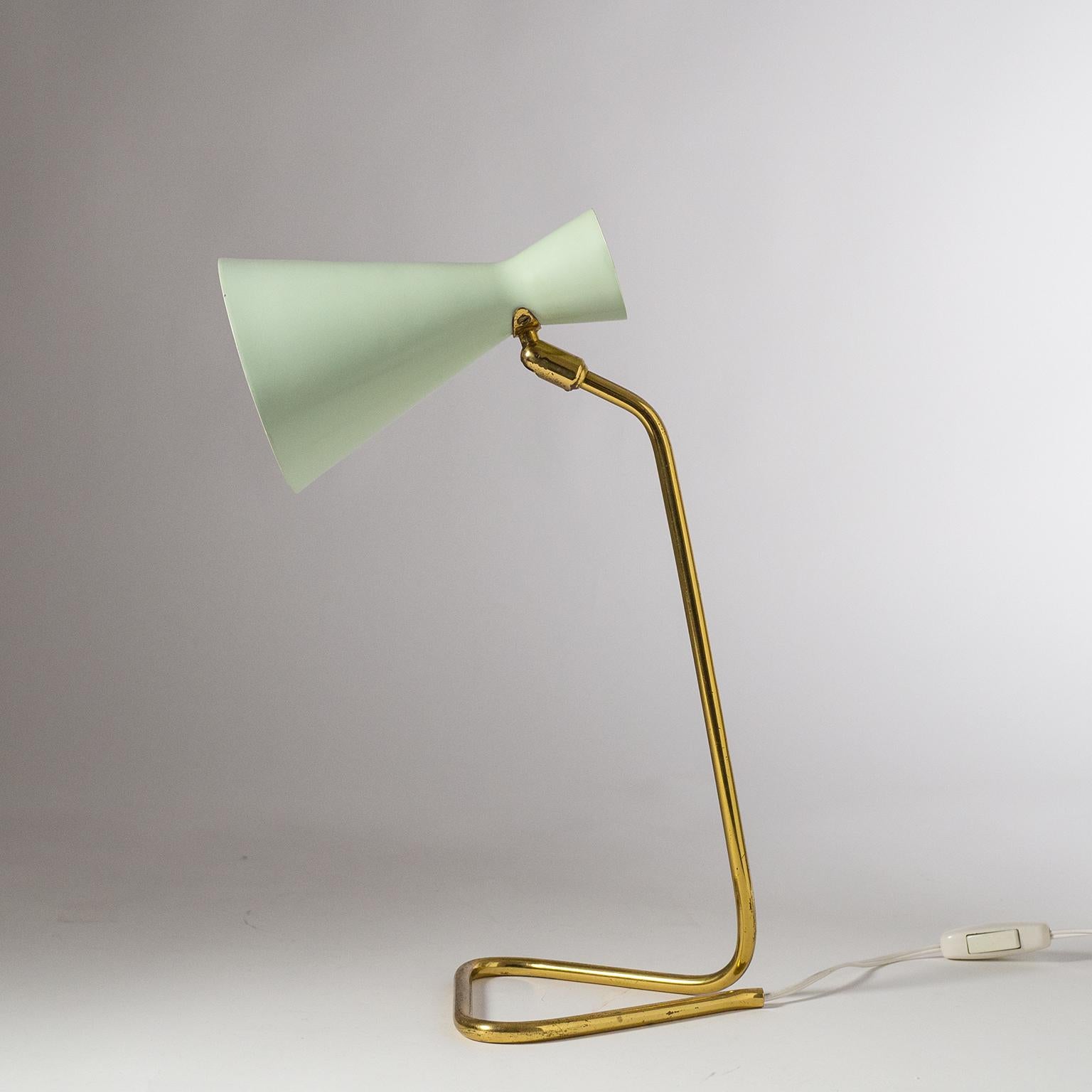 Pastel and Brass Table Lamp by BAG Turgi, 1950s 1