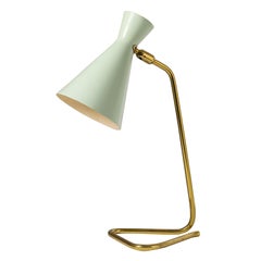 Pastel and Brass Table Lamp by BAG Turgi, 1950s