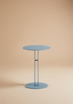 Pastel Blue Portman Side Table in Steel with Brass Designed by Master for Lemon