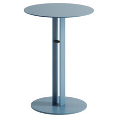 Pastel Blue Portman Side Table in Steel with Brass Designed by Master for Lemon