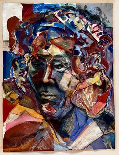 Pastel Collage Portrait of "David" by artist Sheila R. Gold, 1974