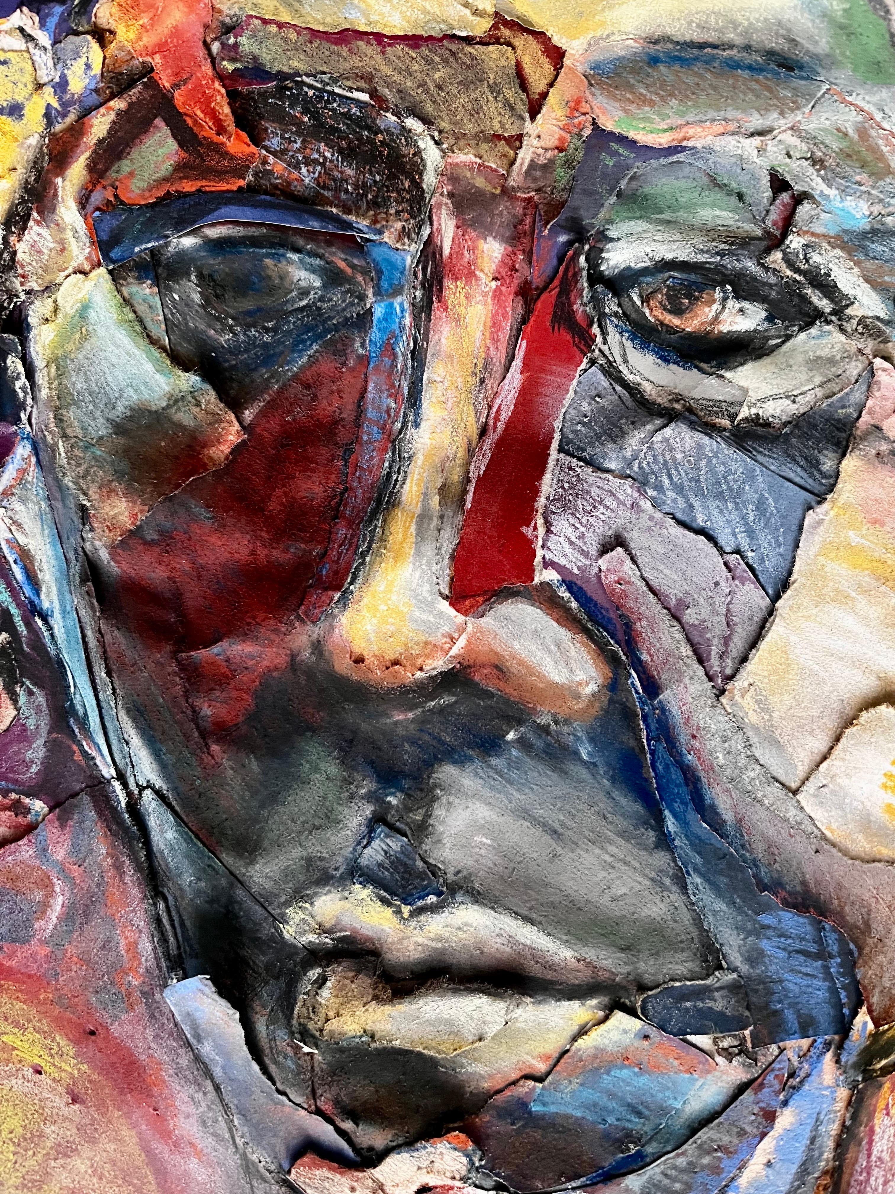 Collage au pastel du portrait de 