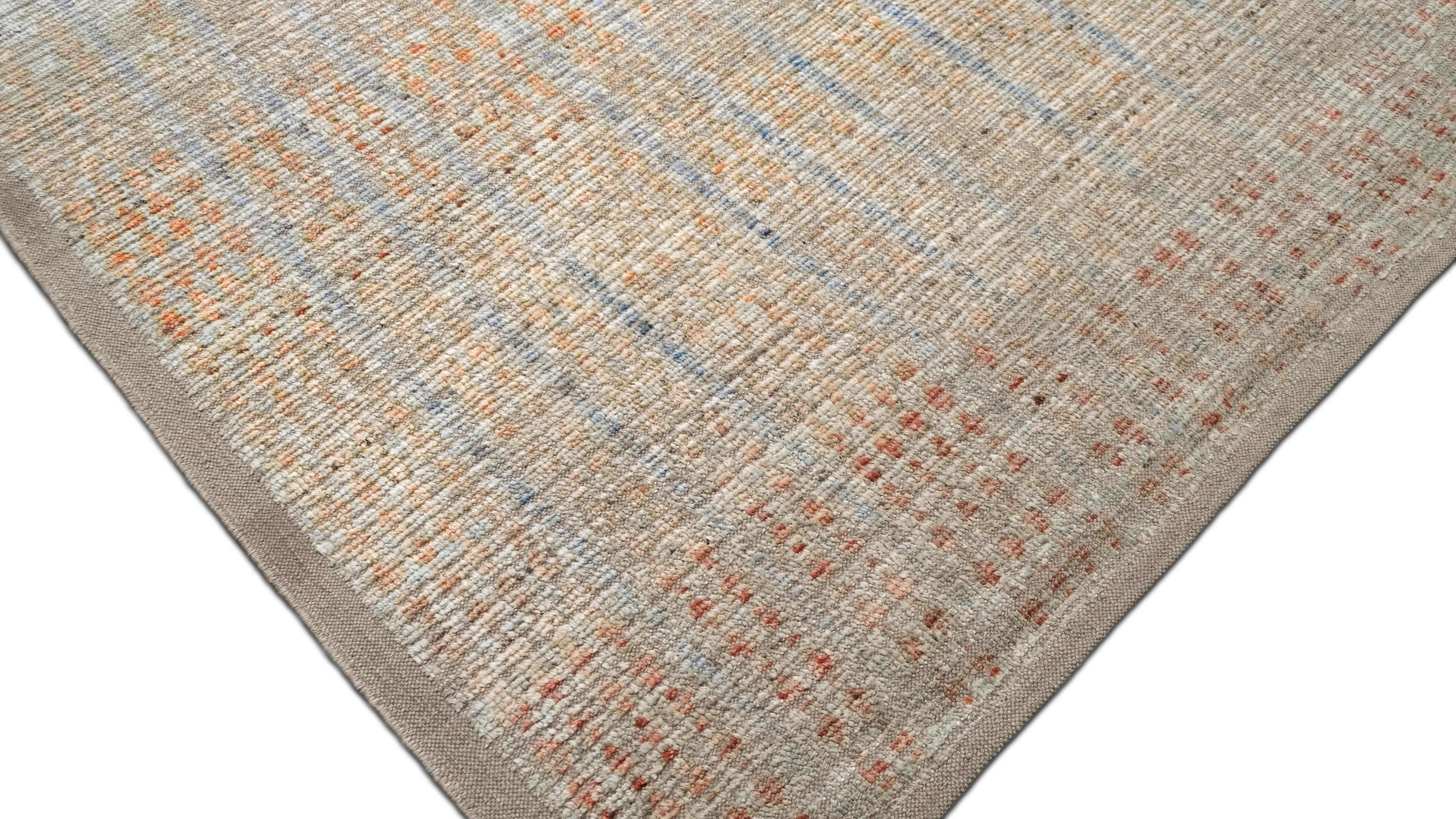 Scandinavo moderno Tappeto in lana di ispirazione marocchina Modern Color pastello 12'9''x15' in vendita