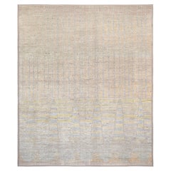 Tapis moderne d'inspiration marocaine aux couleurs pastel 12'9''x15'