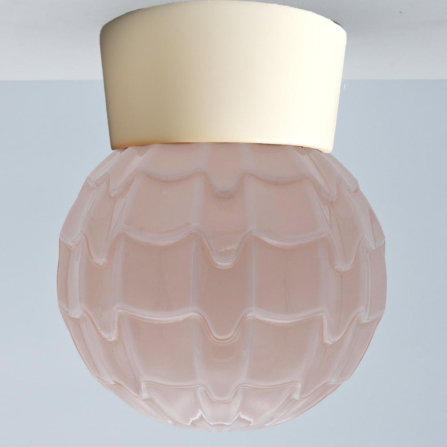 Pressed Pastel coloured Thabur lights, Bakelite pressed glass, Netherlands, 1930 For Sale
