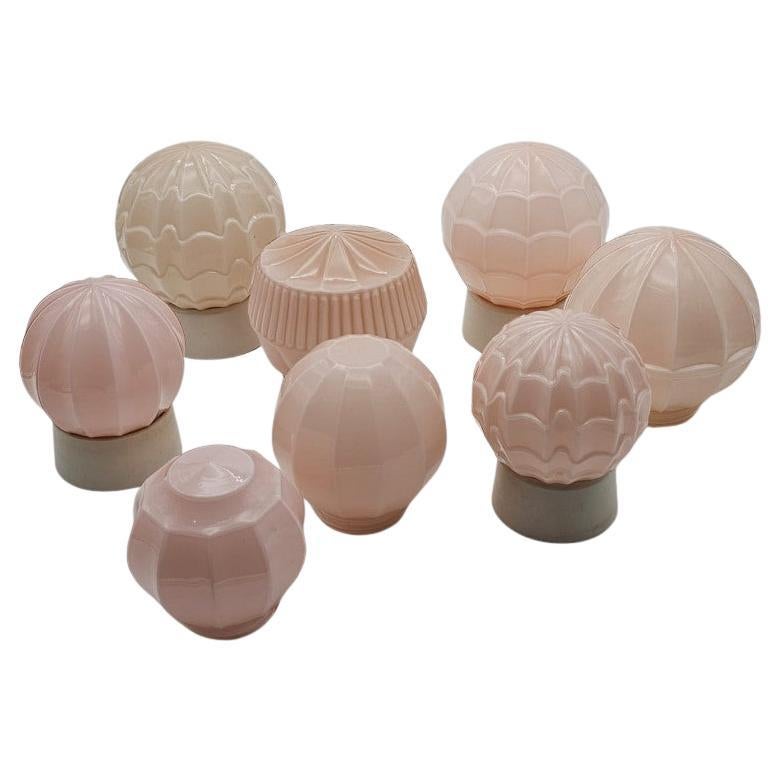 Pastel coloured Thabur lights, Bakelite pressed glass, Netherlands, 1930 For Sale