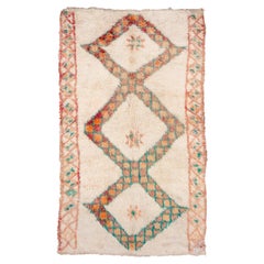 Vintage Pastel Creamsicle Orange Moroccan Lattice Carpet with Allover Design 