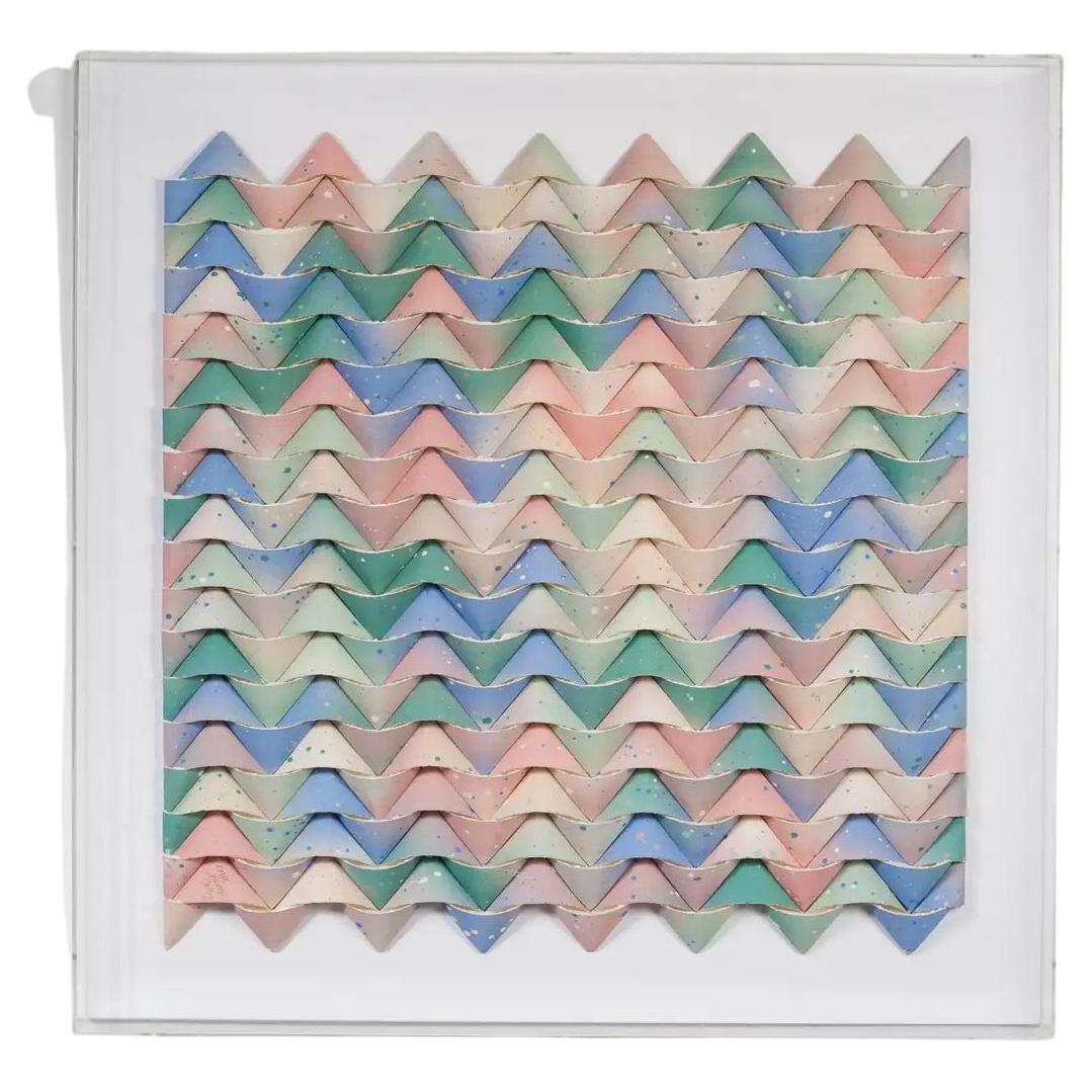 Pastel Folded Paper Wall Art, France, Contemporary For Sale