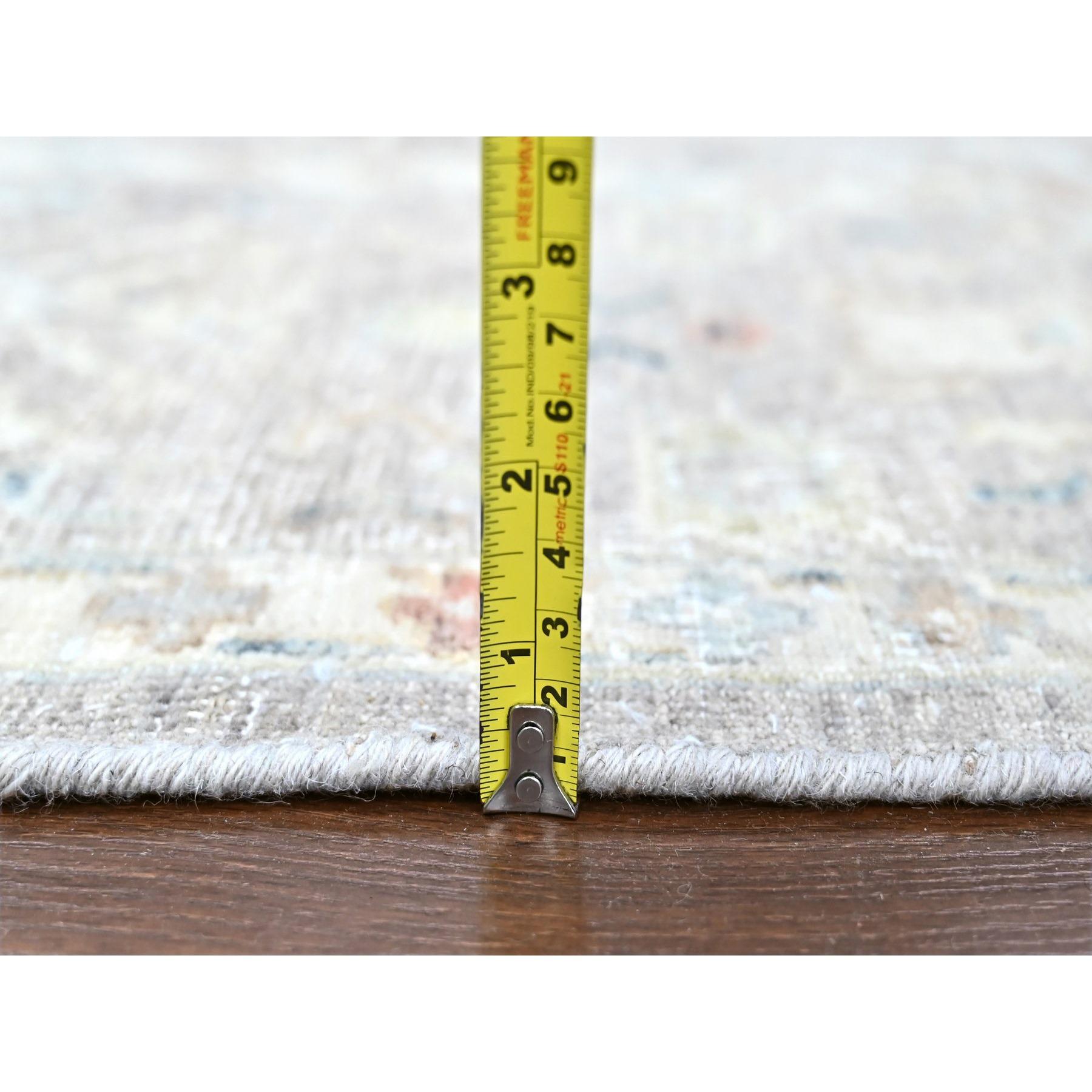 Tappeto in lana annodato a mano grigio pastello Tabriz Design Distressed 9' x 11'9