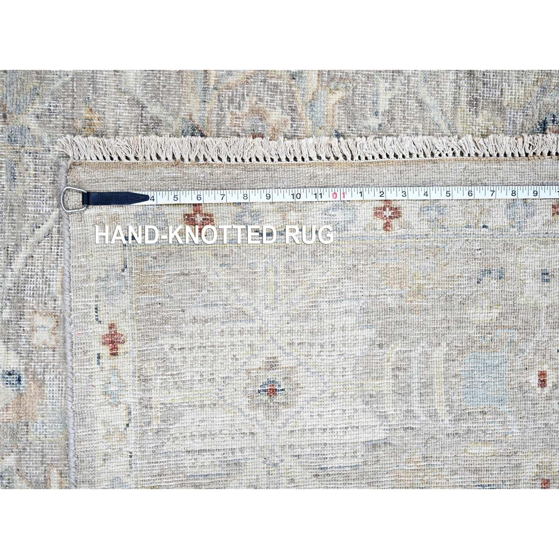 Tappeto in lana annodato a mano grigio pastello Tabriz Design Distressed 9' x 11'9
