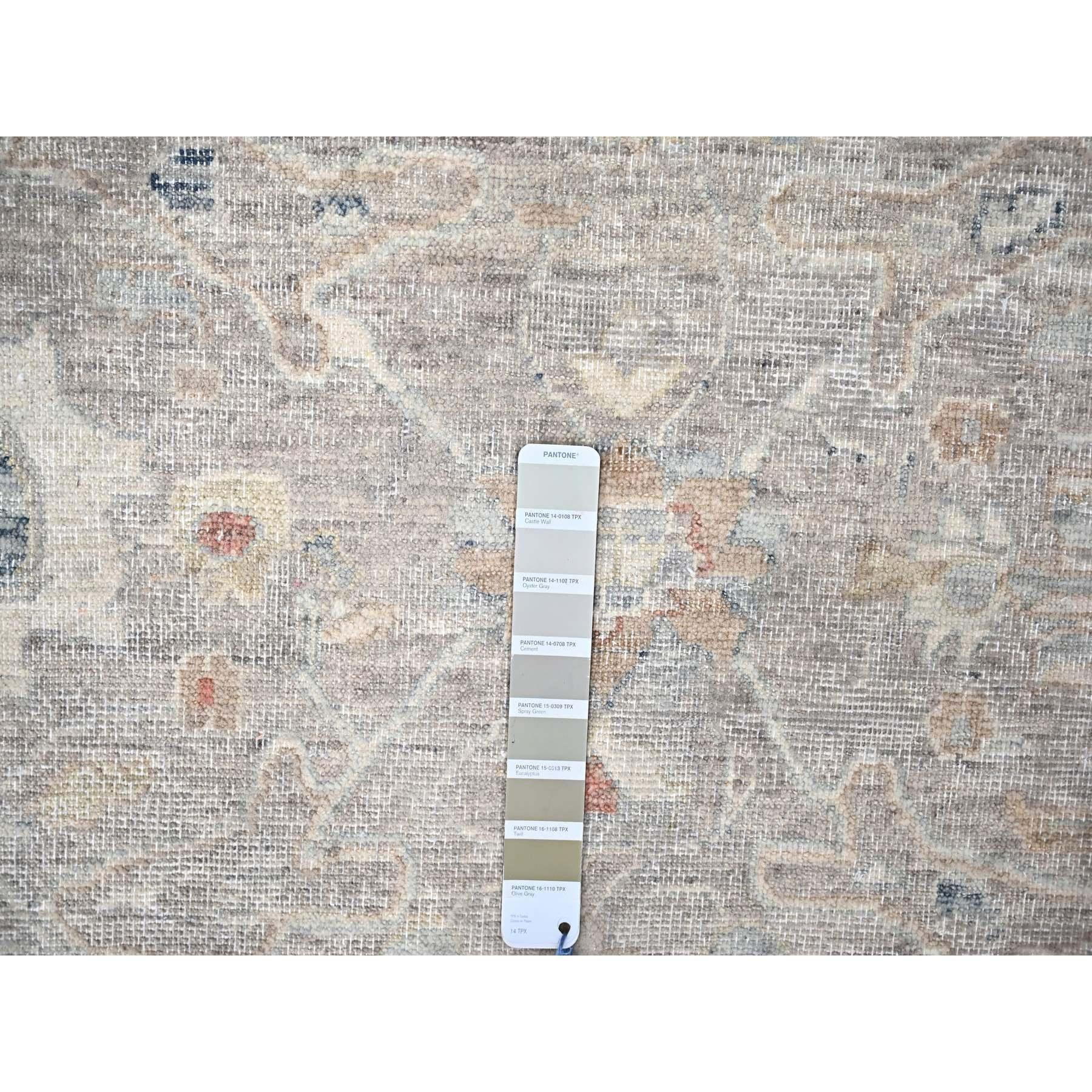 Lana Tappeto in lana annodato a mano grigio pastello Tabriz Design Distressed 9' x 11'9