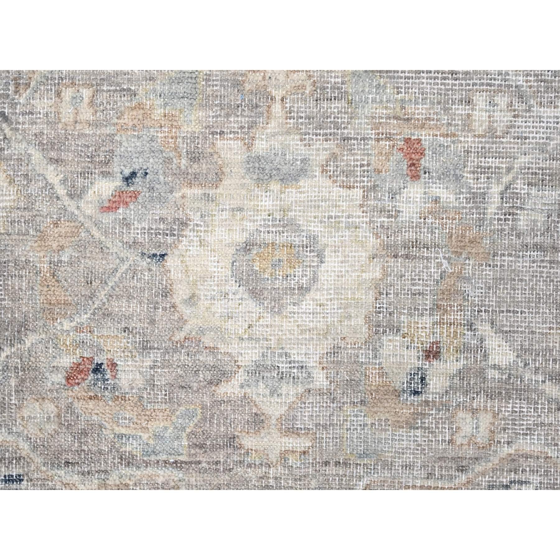Tappeto in lana annodato a mano grigio pastello Tabriz Design Distressed 9' x 11'9