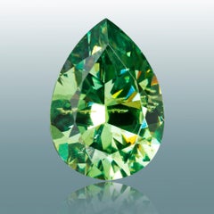 Pastel Green Natural Demantoid Garnet from Russia 1.14 Carat Pear-Shaped