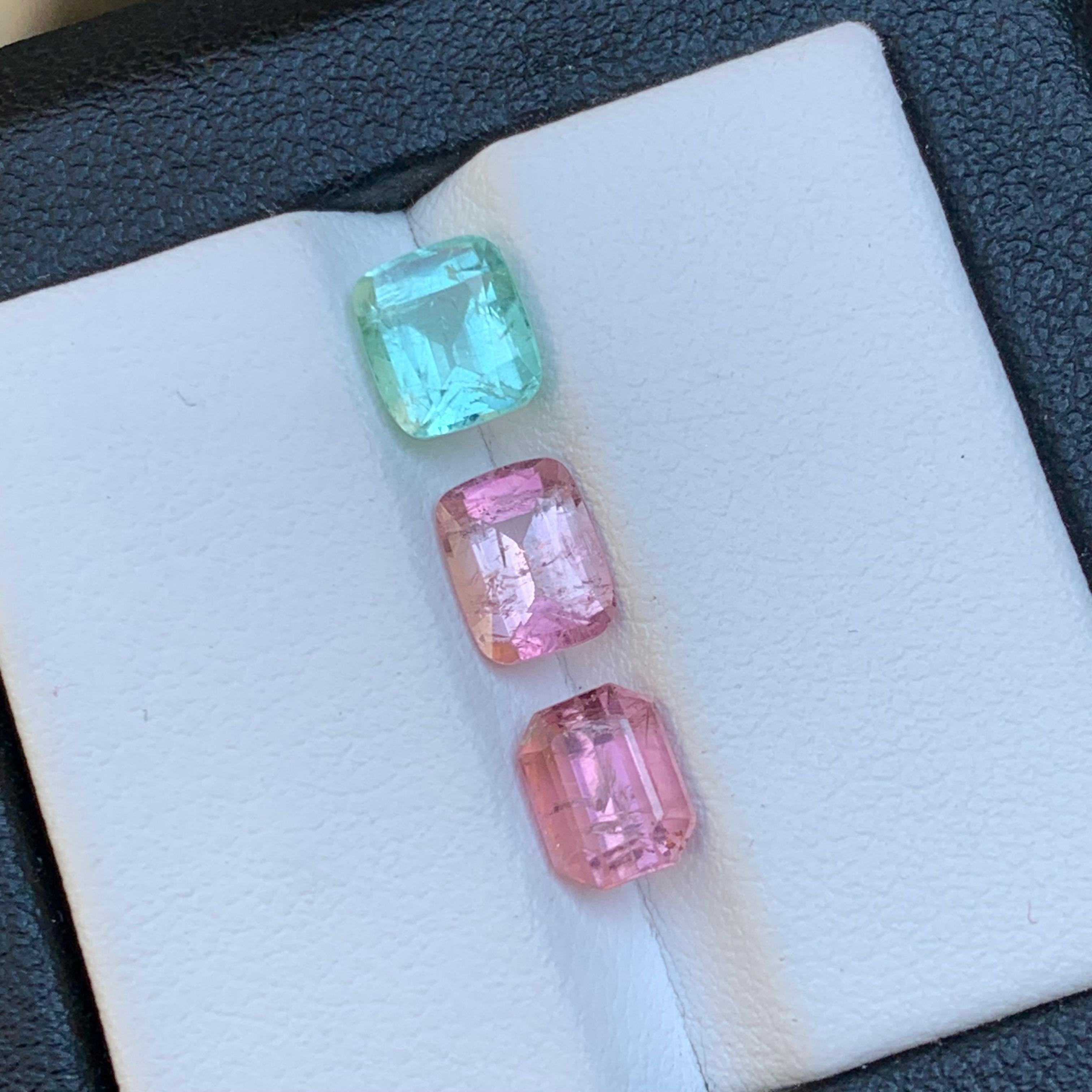 Lote de Gemas Sueltas de Turmalina Natural Verde y Rosa Pastel Claro para Anillo, Collar, Colgante, Pulsera o cualquier otro Engaste de Joyería-Corte Cojín! y un Corte Esmeralda!

💎 TIPO DE PIEDRA PRECIOSA: Turmalina
⚖️ PESO: 3,65 Quilates
FORMA Y