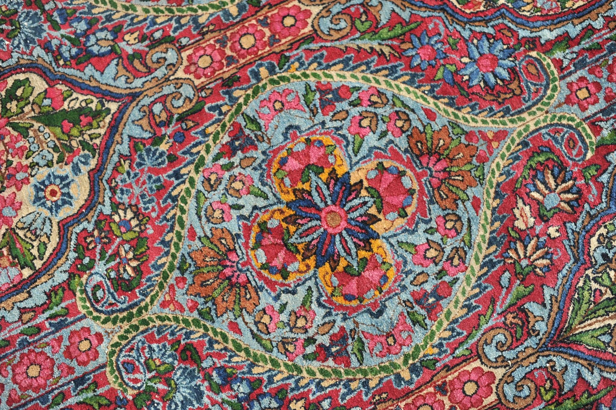 Hand-Knotted Pastel Hues Classical Antique Persian Kerman Lavar Carpet, c. 1930-1940's For Sale