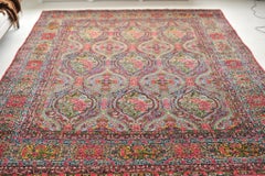 Pastel Hues Classical Botanical Antique Rug, c.1940-1950's