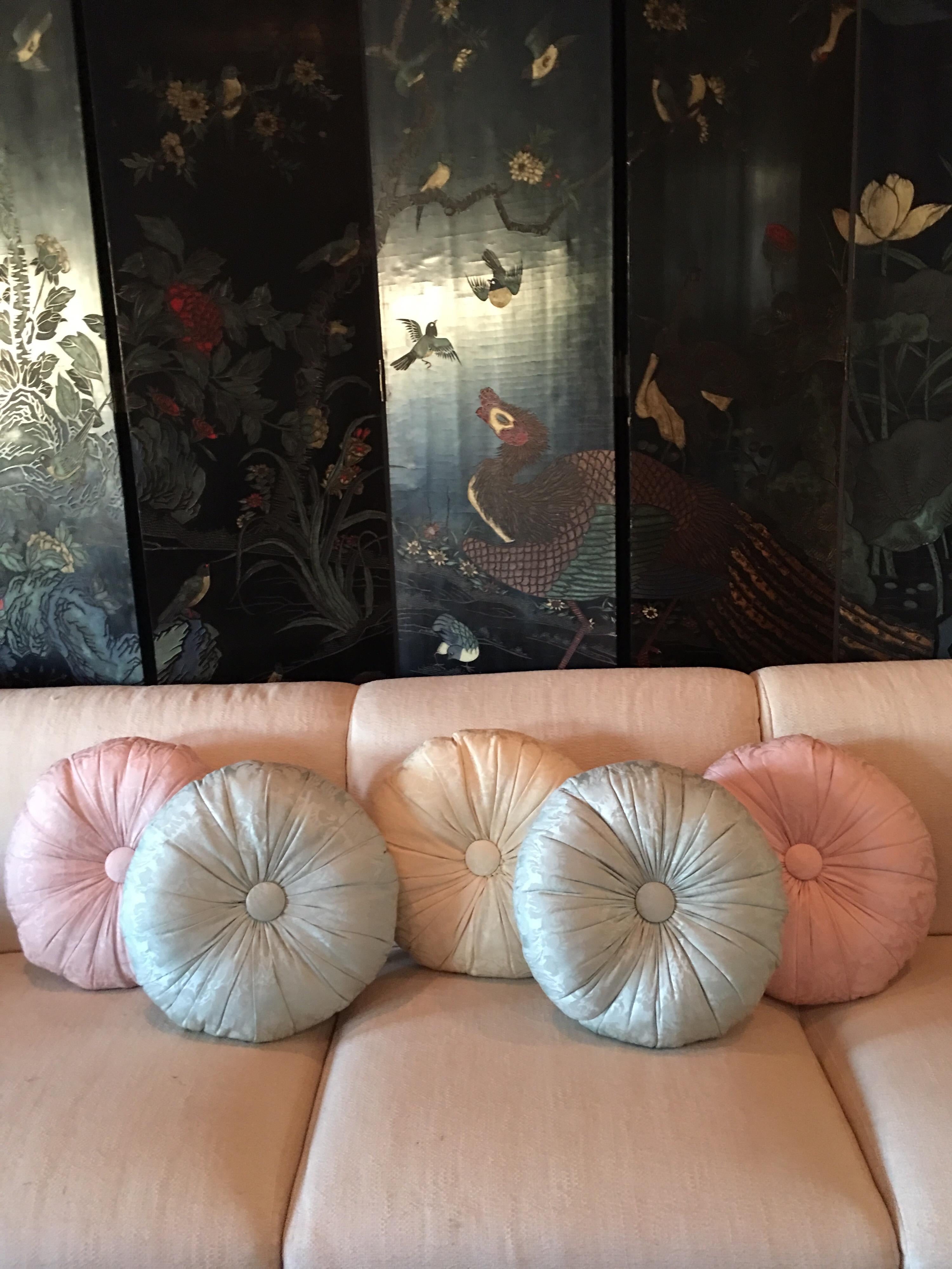 Pastel Jacquard French Style Boudoir Pillows Set of 5 Custom Made 3