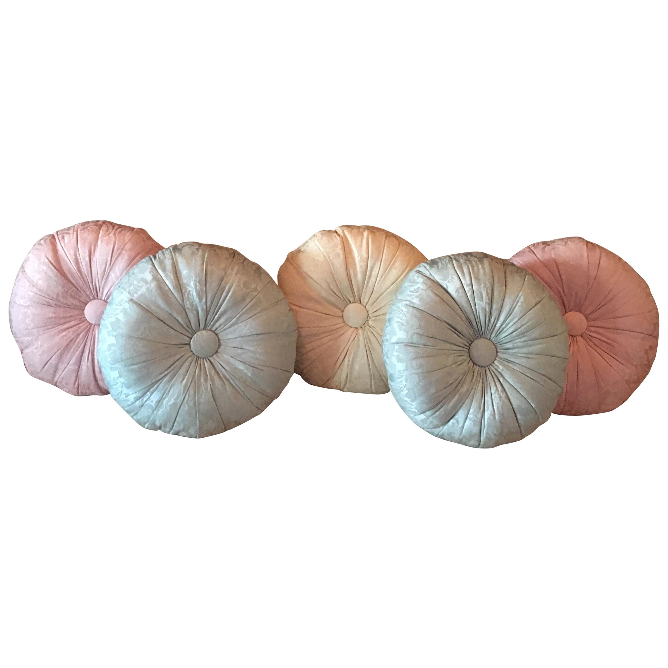 Pastel Jacquard French Style Boudoir Pillows Set of 5 Custom Made