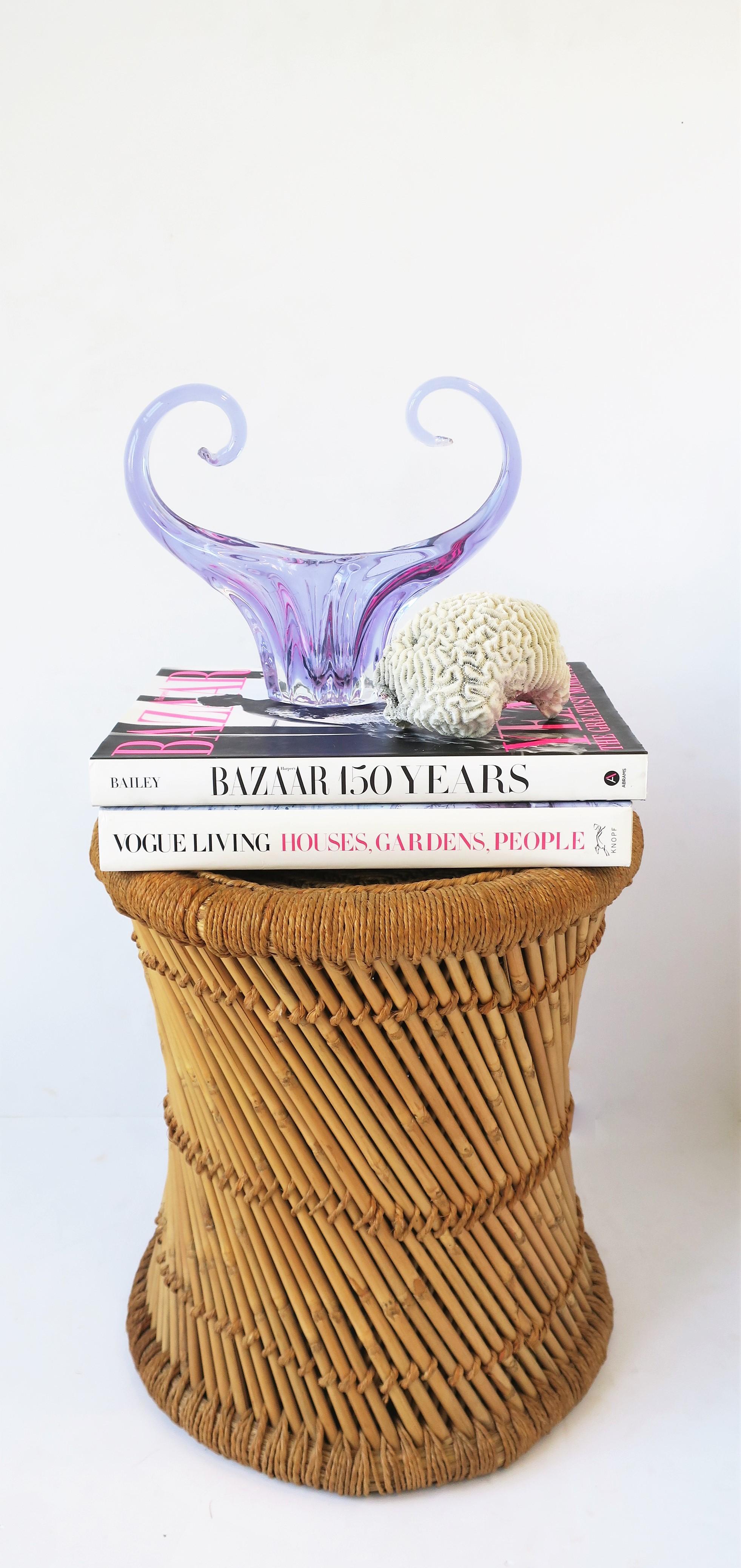 Pastel Lavender Purple Art Glass Bowl For Sale 1