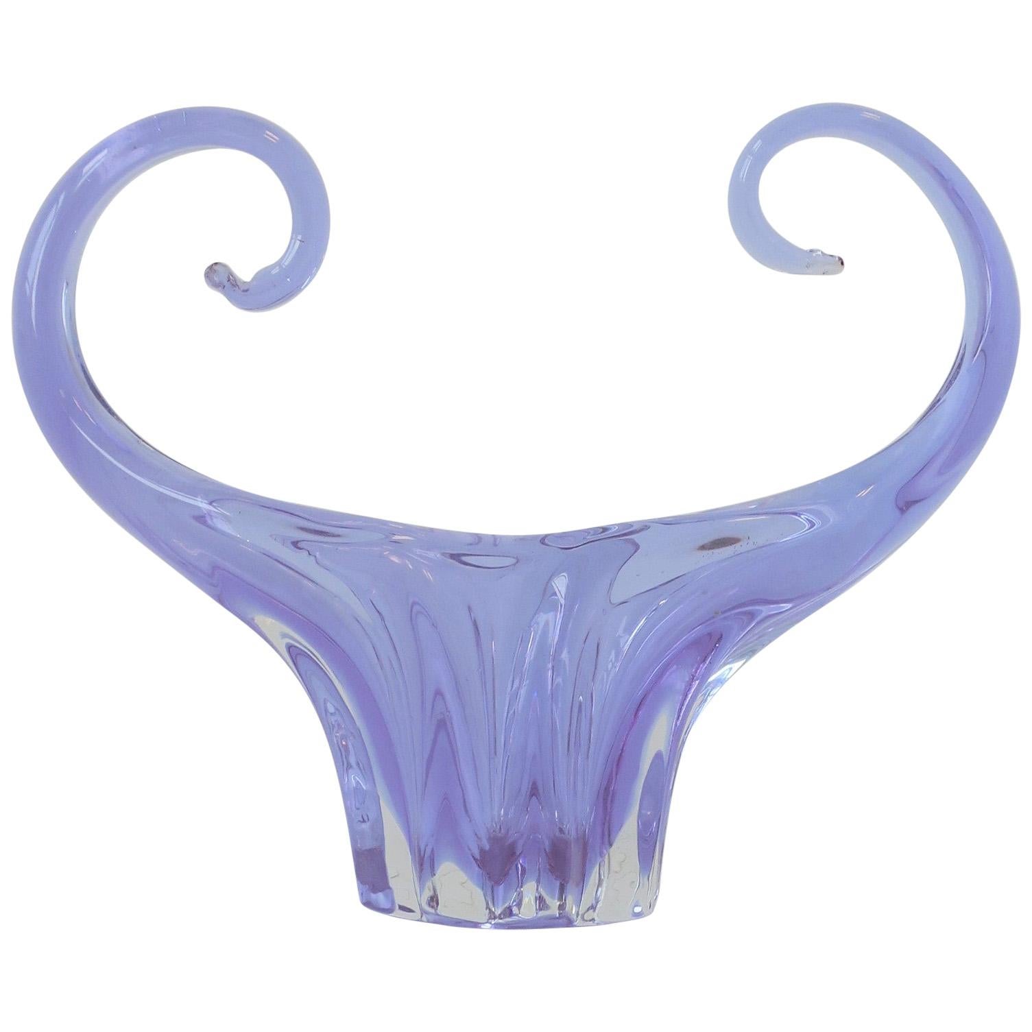 Pastel Lavender Purple Art Glass Bowl For Sale
